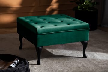 Fotpall Thunia 70x70 cm Sammet - Mörkgrön - Möbler - Fåtölj & stolar - Pall & puff - Fotpallar