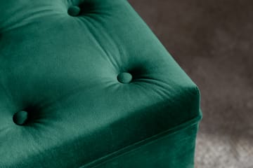 Fotpall Thunia 70x70 cm Sammet - Mörkgrön - Möbler - Fåtölj & stolar - Pall & puff - Fotpallar