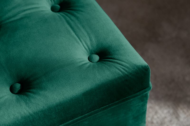 Fotpall Thunia 70x70 cm Sammet - Mörkgrön - Möbler - Fåtölj & stolar - Pall & puff - Fotpallar
