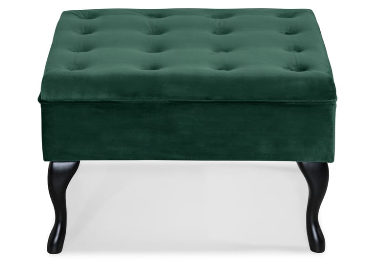 Fotpall Thunia 70x70 cm Sammet - Mörkgrön - Möbler - Fåtölj & stolar - Pall & puff - Fotpallar