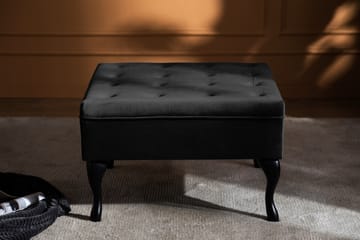 Fotpall Thunia 70x70 cm Sammet - Svart - Möbler - Fåtölj & stolar - Pall & puff - Fotpallar