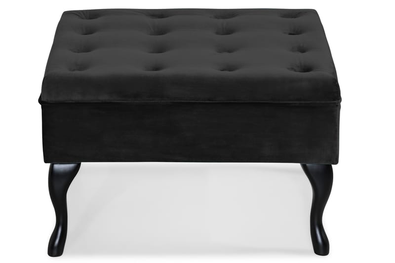 Fotpall Thunia 70x70 cm Sammet - Svart - Möbler - Fåtölj & stolar - Pall & puff - Fotpallar