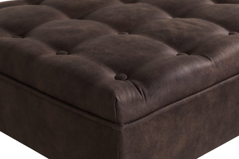 Fotpall Thunia 70x70 cm - Vintage Brun - Möbler - Fåtölj & stolar - Pall & puff - Fotpallar