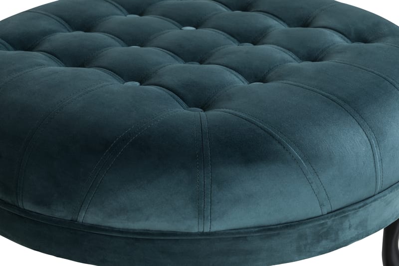 Fotpall Thunia 80 cm Sammet - Blågrön - Möbler - Fåtölj & stolar - Pall & puff - Fotpallar
