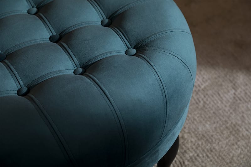 Fotpall Thunia 80 cm Sammet - Blågrön - Möbler - Fåtölj & stolar - Pall & puff - Fotpallar