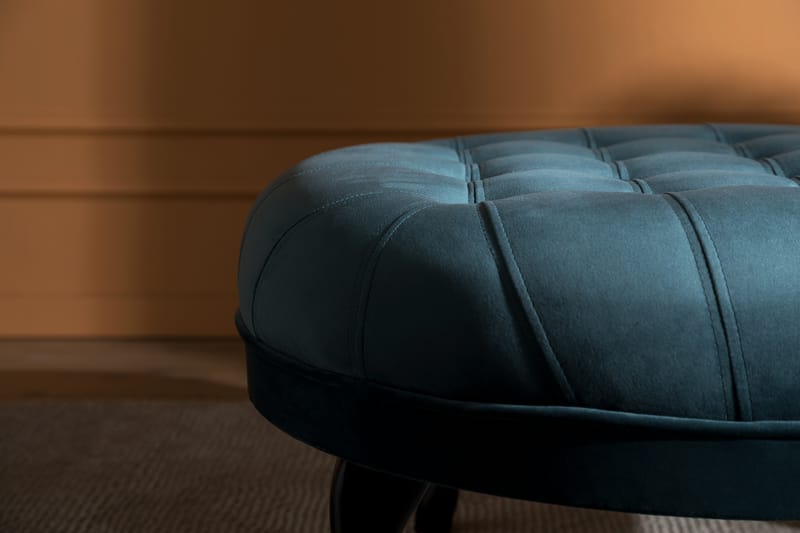 Fotpall Thunia 80 cm Sammet - Blågrön - Möbler - Fåtölj & stolar - Pall & puff - Fotpallar