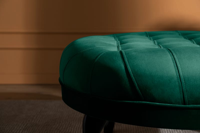 Fotpall Thunia 80 cm Sammet - Mörkgrön - Möbler - Fåtölj & stolar - Pall & puff - Fotpallar