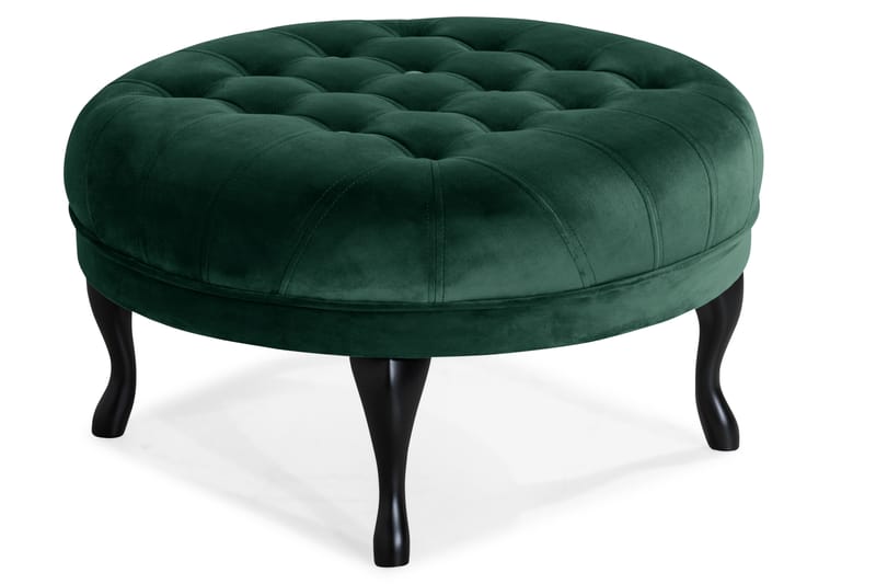 Fotpall Thunia 80 cm Sammet - Mörkgrön - Möbler - Fåtölj & stolar - Pall & puff - Fotpallar