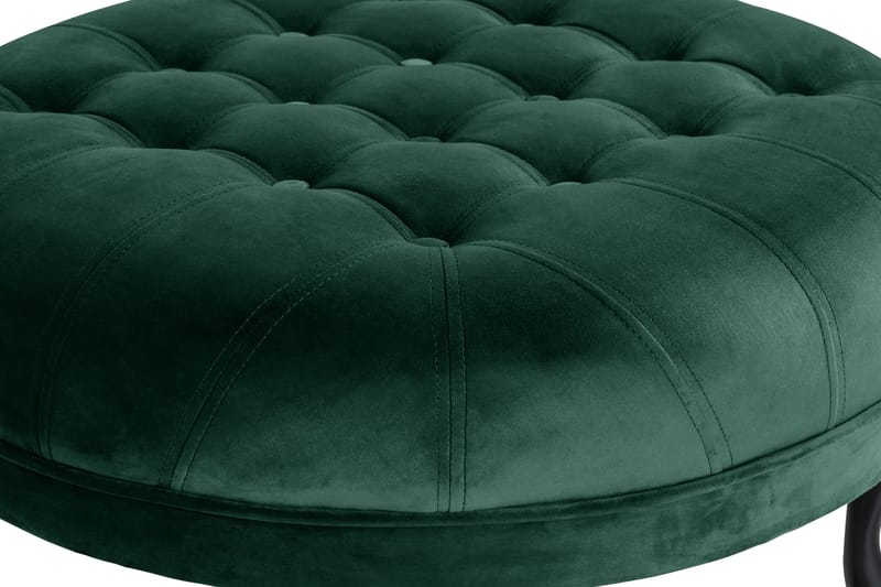 Fotpall Thunia 80 cm Sammet - Mörkgrön - Möbler - Fåtölj & stolar - Pall & puff - Fotpallar