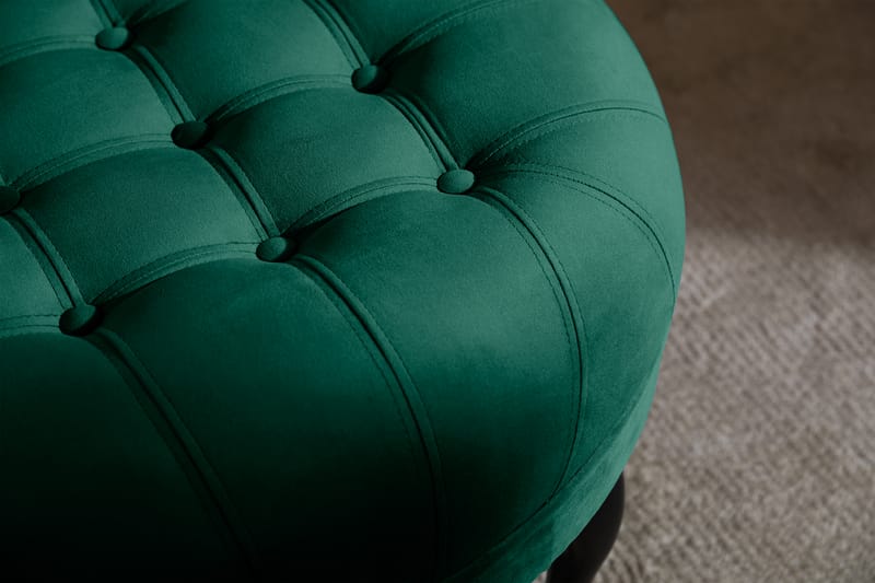 Fotpall Thunia 80 cm Sammet - Mörkgrön - Möbler - Fåtölj & stolar - Pall & puff - Fotpallar