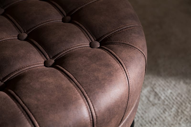 Fotpall Thunia 80 cm - Vintage Brun - Möbler - Fåtölj & stolar - Pall & puff - Fotpallar