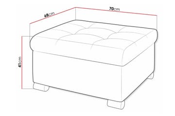 Fotpall Trefor 68 cm - Grå - Möbler - Fåtölj & stolar - Pall & puff - Fotpallar