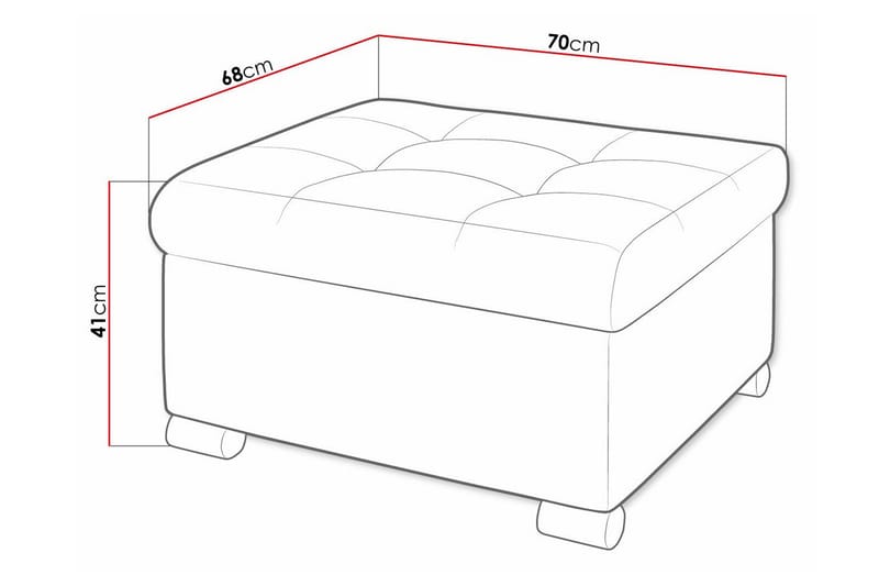 Fotpall Trefor 68 cm - Grön - Möbler - Fåtölj & stolar - Pall & puff - Fotpallar