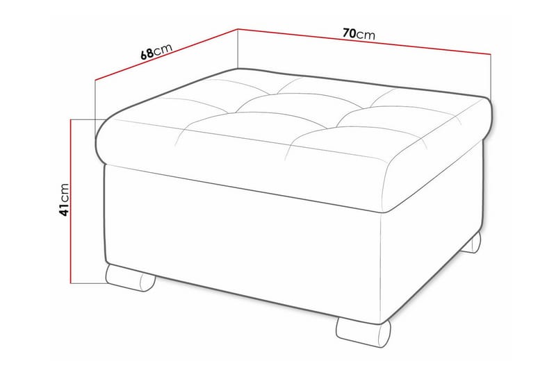 Fotpall Trefor 68 cm - Möbler - Fåtölj & stolar - Pall & puff - Fotpallar