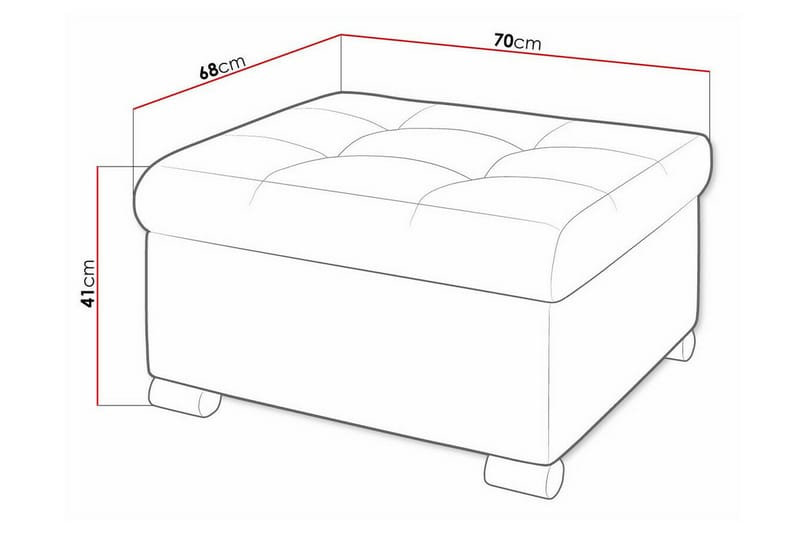 Fotpall Trefor 68 cm - Möbler - Fåtölj & stolar - Pall & puff - Fotpallar