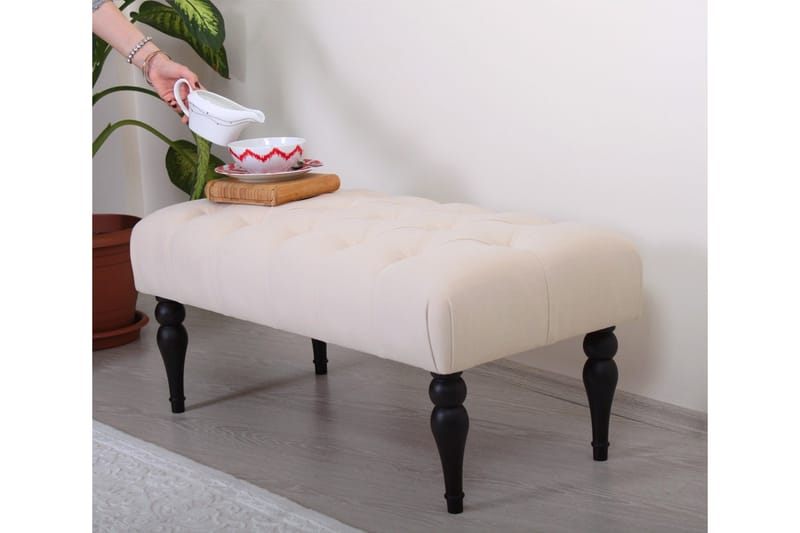 Fotpall Tucumcari 92 cm Rektangulär - Cremevit - Möbler - Fåtölj & stolar - Pall & puff - Fotpallar