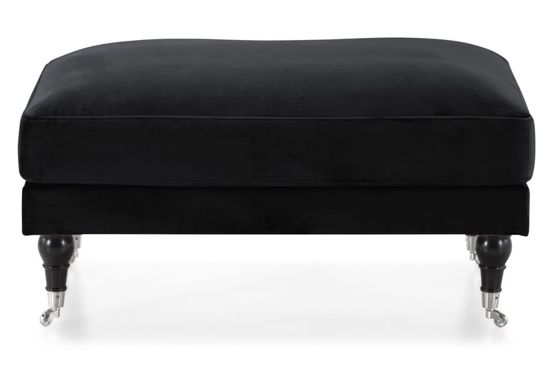 Fotpall Webber Sammet - Svart|Krom - Möbler - Fåtölj & stolar - Pall & puff - Fotpallar