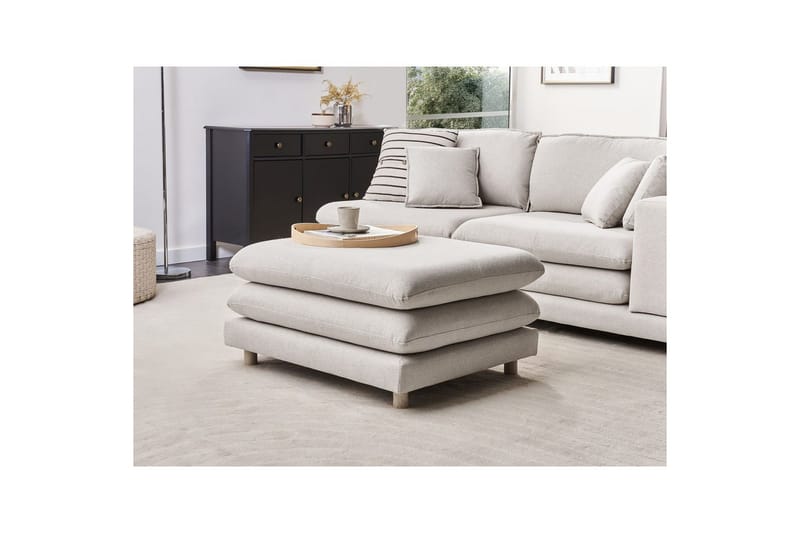 Fotpall Heden Beige/ljust trä - Beige/ljust trä - Möbler - Fåtölj & stolar - Pall & puff - Fotpallar