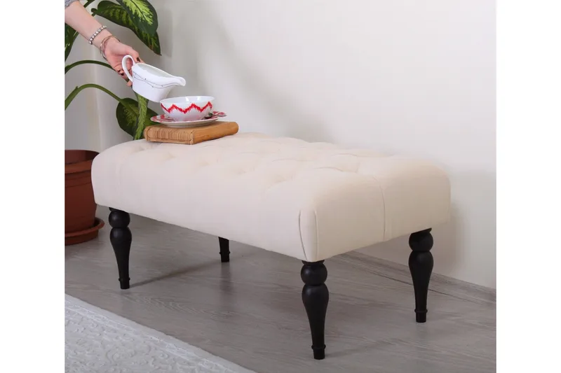 Hodgenville Fotpall 92 cm Rektangulär - Cremevit - Möbler - Fåtölj & stolar - Pall & puff - Fotpallar