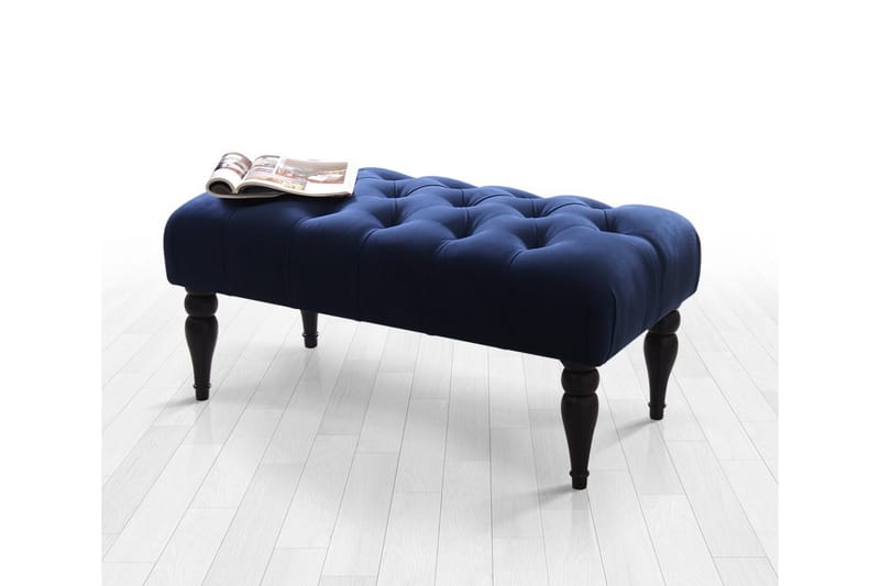 Hodgenville Fotpall 92 cm Rektangulär, Marinblå