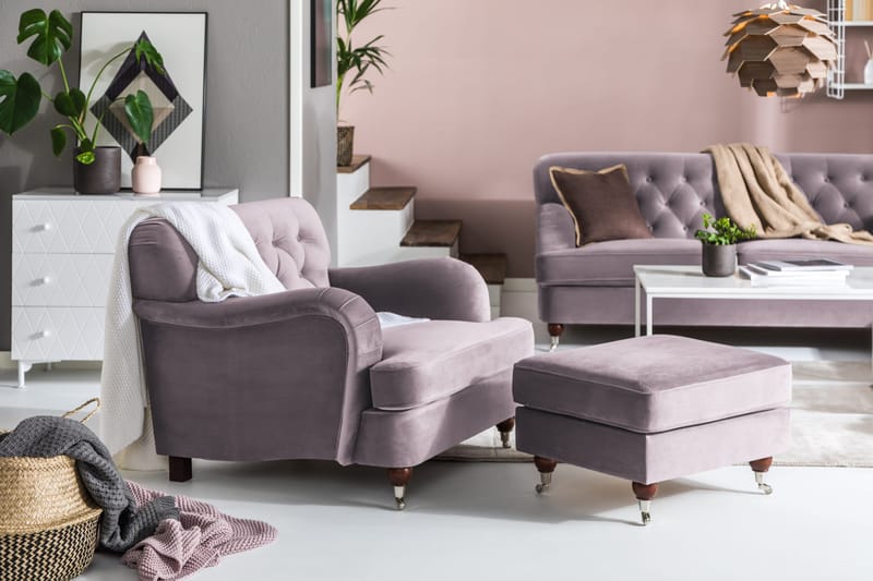 Howard Riviera Fotpall Sammet - Lila - Möbler - Fåtölj & stolar - Pall & puff - Fotpallar