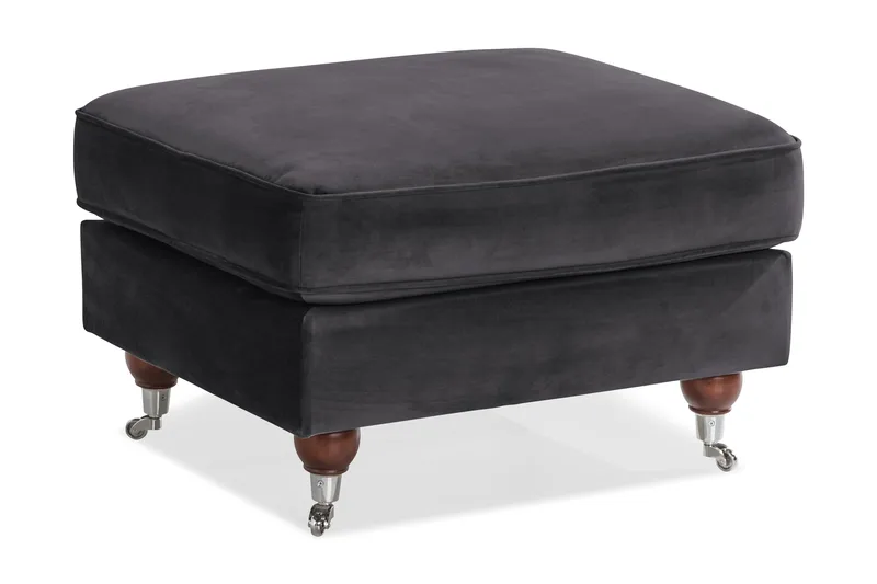 Howard Riviera Fotpall Sammet - Mörkgrå - Möbler - Fåtölj & stolar - Pall & puff - Fotpallar