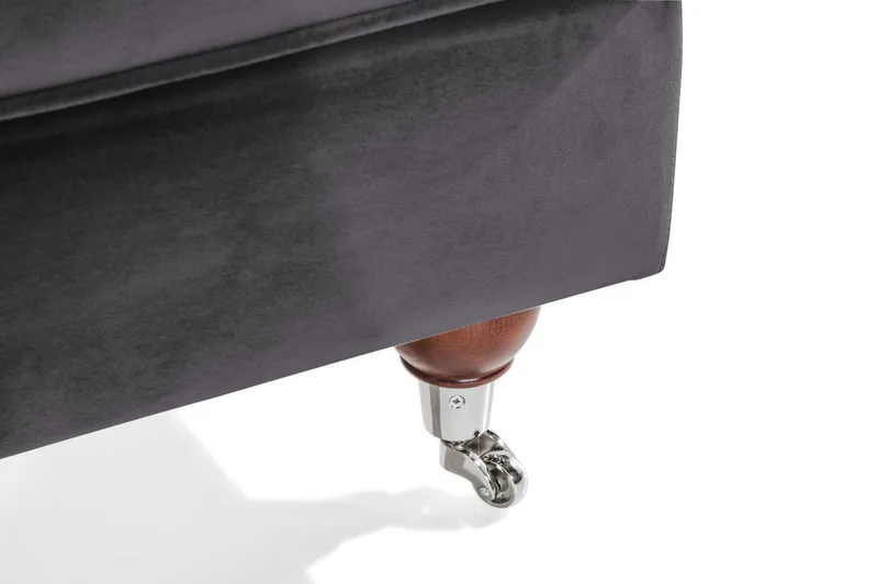 Howard Riviera Fotpall Sammet - Mörkgrå - Möbler - Fåtölj & stolar - Pall & puff - Fotpallar