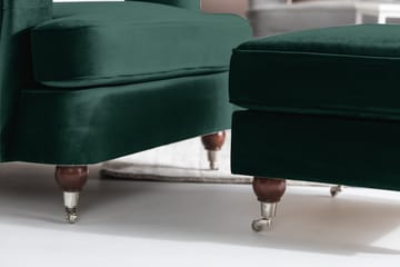 Howard Riviera Fotpall Sammet - Mörkgrön - Möbler - Fåtölj & stolar - Pall & puff - Fotpallar