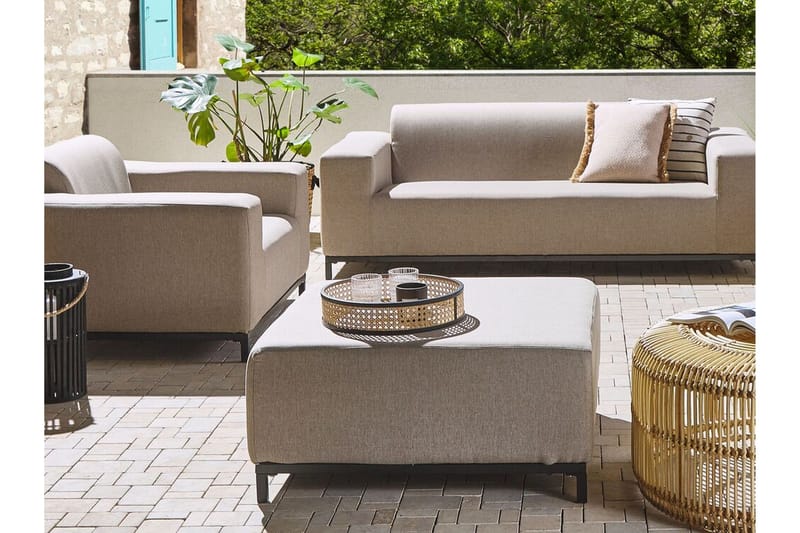 Hughen Fotpall - Beige/Svart - Möbler - Fåtölj & stolar - Pall & puff - Fotpallar