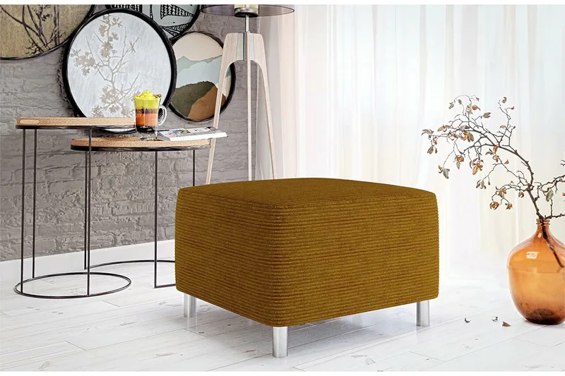 Kintore Fotpall 56 cm Dark yellow - Möbler - Fåtölj & stolar - Pall & puff - Fotpallar