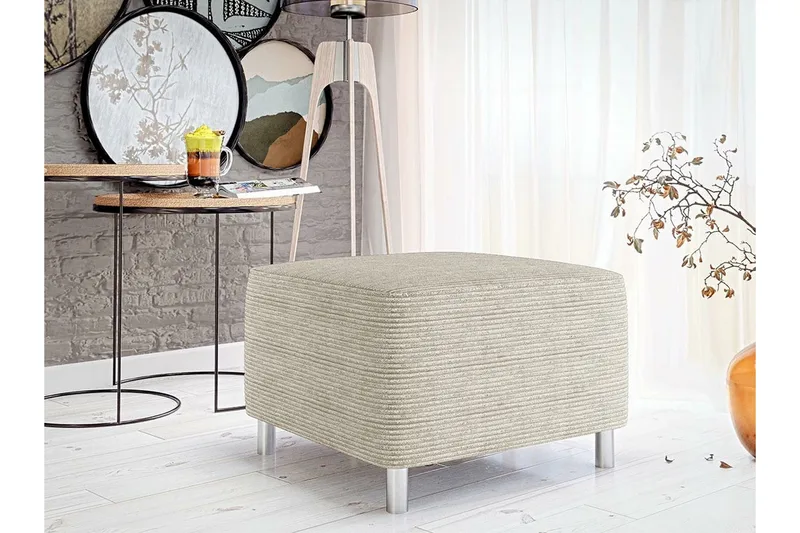 Kintore Fotpall 56 cm NO_BRAND beige - Möbler - Fåtölj & stolar - Pall & puff - Fotpallar