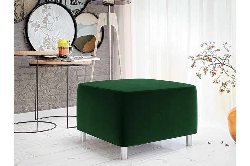 Kintore Fotpall 56 cm NO_BRAND Dark green - Möbler - Fåtölj & stolar - Pall & puff - Fotpallar
