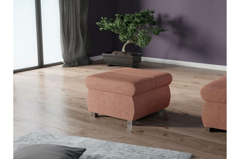 Kintore Fotpall 60 cm Pink/Brown - Möbler - Fåtölj & stolar - Pall & puff - Fotpallar