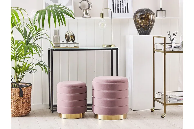 Lerbodatorp Fotpall med Förvaring 2-pack - Rosa - Möbler - Fåtölj & stolar - Pall & puff - Fotpallar