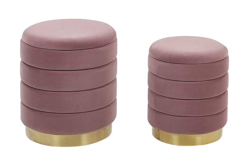 Lerbodatorp Fotpall med Förvaring 2-pack, Rosa