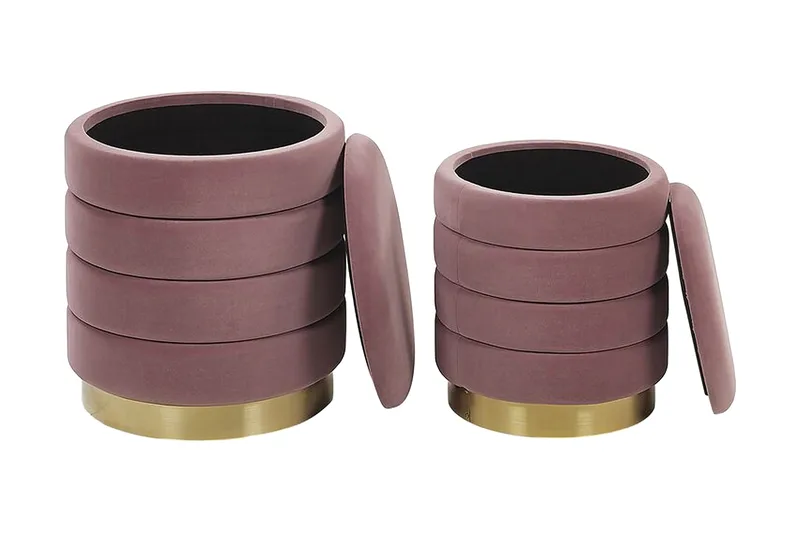 Lerbodatorp Fotpall med Förvaring 2-pack - Rosa - Möbler - Fåtölj & stolar - Pall & puff - Fotpallar