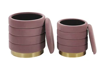 Lerbodatorp Fotpall med Förvaring 2-pack - Rosa - Möbler - Fåtölj & stolar - Pall & puff - Fotpallar