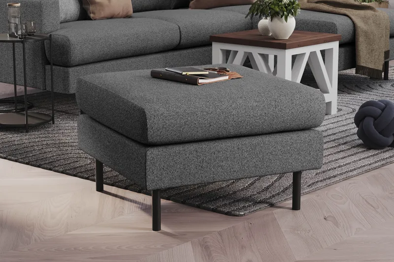 Menard Compact Fotpall 68 cm - Mörkgrå - Möbler - Fåtölj & stolar - Pall & puff - Fotpallar