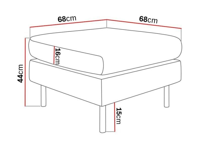 Menard Compact Fotpall 68 cm - Mörkgrå - Möbler - Fåtölj & stolar - Pall & puff - Fotpallar