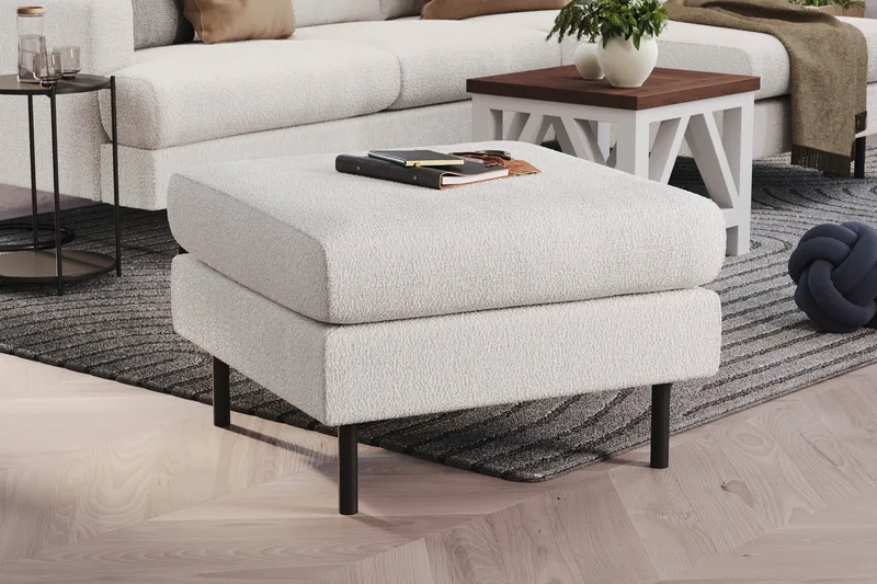 Menard Compact Fotpall 68 cm - Vit - Möbler - Fåtölj & stolar - Pall & puff - Fotpallar