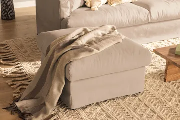 Menard Fotpall Tvättbar & avtagbar klädsel - Beige - Möbler - Fåtölj & stolar - Pall & puff - Fotpallar