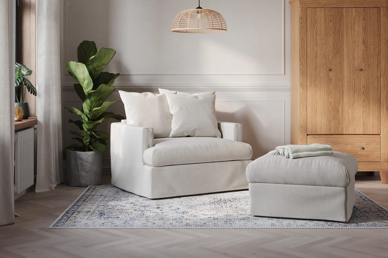 Menard Fotpall Tvättbar & avtagbar klädsel - Beige - Möbler - Fåtölj & stolar - Pall & puff - Fotpallar