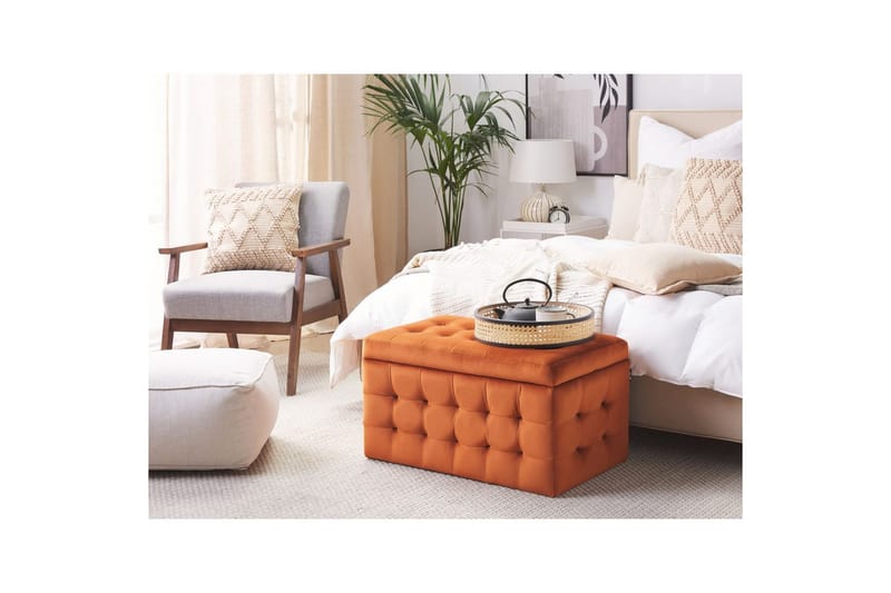 Fotpall Michigan Orange - Orange - Möbler - Fåtölj & stolar - Pall & puff - Fotpallar