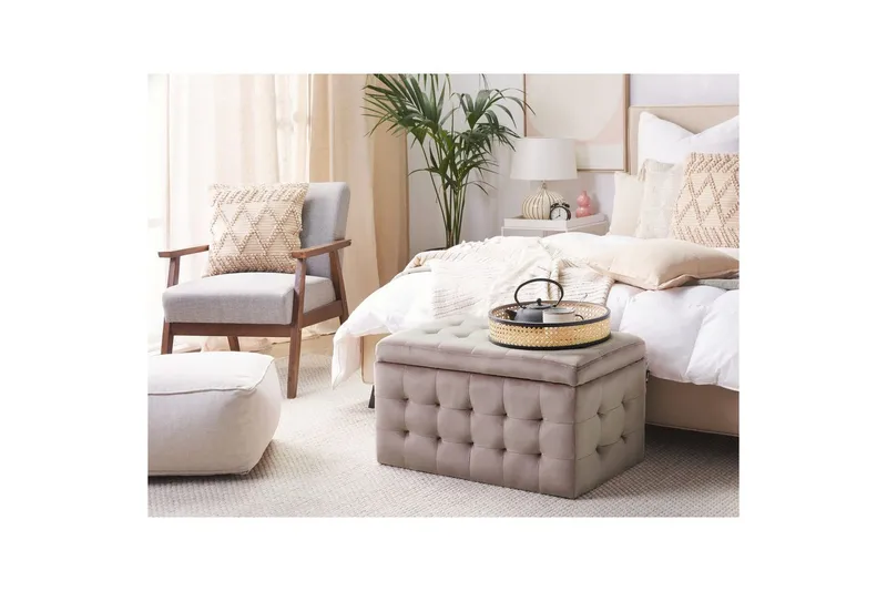 Fotpall Michigan Rosa - Rosa - Möbler - Fåtölj & stolar - Pall & puff - Fotpallar