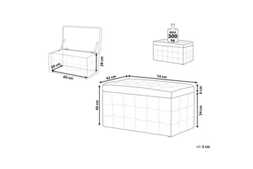 Fotpall Michigan Vit - Vit - Möbler - Fåtölj & stolar - Pall & puff - Fotpallar