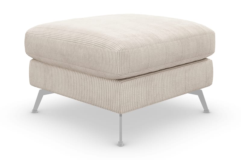 Ocean Lyx Fotpall - Beige/Krom - Möbler - Fåtölj & stolar - Pall & puff - Fotpallar