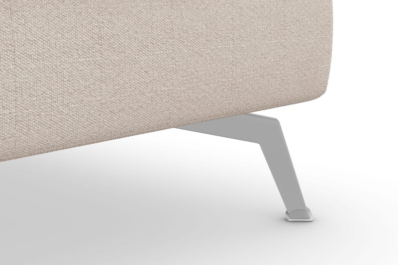Ocean Lyx Fotpall - Beige/Krom - Möbler - Fåtölj & stolar - Pall & puff - Fotpallar