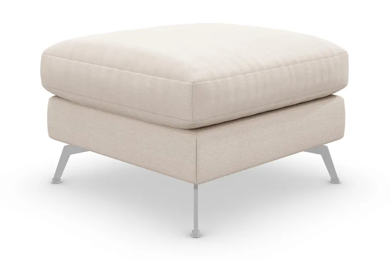 Ocean Lyx Fotpall - Beige/Krom - Möbler - Fåtölj & stolar - Pall & puff - Fotpallar