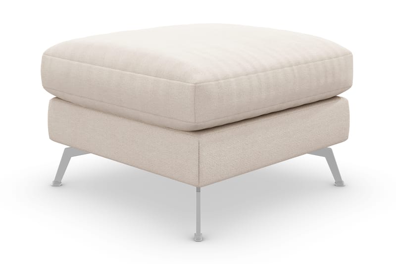 Ocean Lyx Fotpall - Beige/Krom - Möbler - Fåtölj & stolar - Pall & puff - Fotpallar