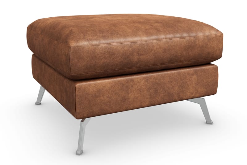 Ocean Lyx Fotpall - Brun/Läder - Möbler - Fåtölj & stolar - Pall & puff - Fotpallar